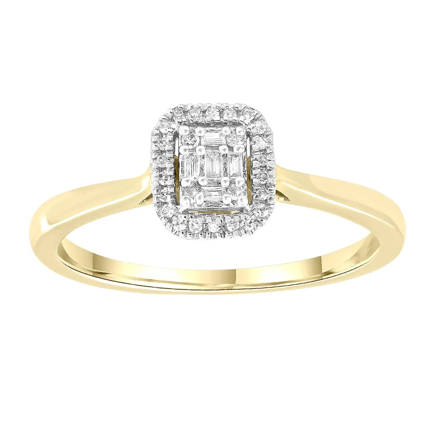 0.08Ct Round Brilliant Diamond Engagement Ring In 9Ct Yellow Gold