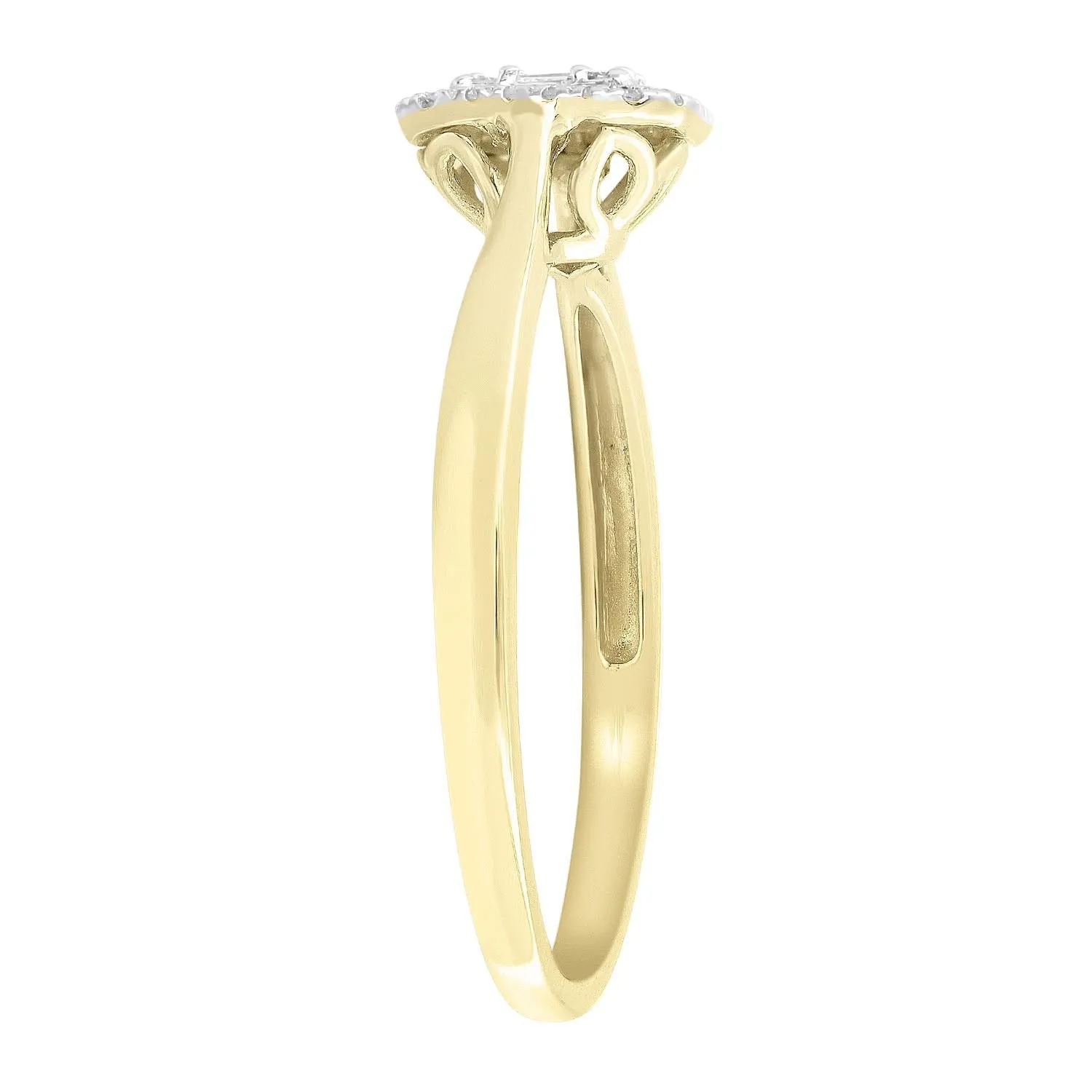 0.08Ct Round Brilliant Diamond Engagement Ring In 9Ct Yellow Gold