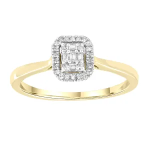 0.08Ct Round Brilliant Diamond Engagement Ring In 9Ct Yellow Gold