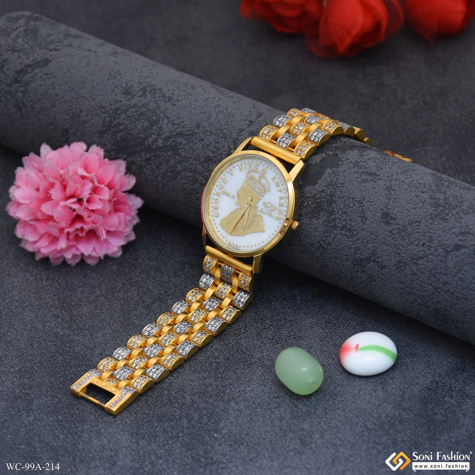 1 Gram Gold Plated Excellent Design Watch for Men - Style A214