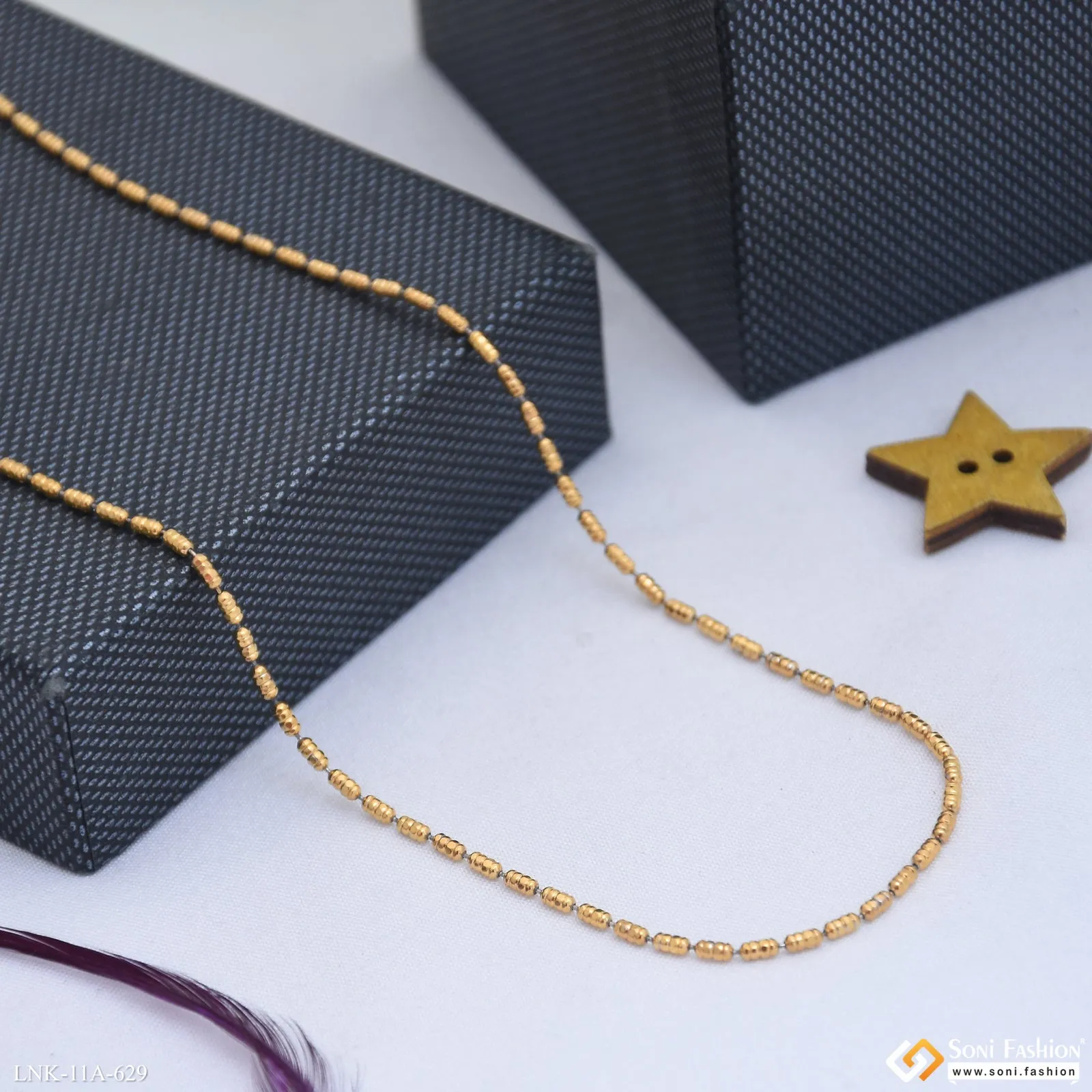 1 Gram Gold Plated Exclusive Design Chain for Ladies - Style A629