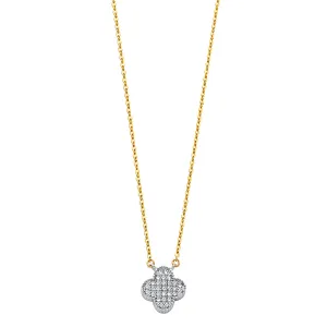 14K CZ CLOVE NECKLACE