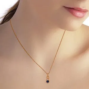 14K Solid Rose Gold Natural Sapphire Necklace Gemstone Class