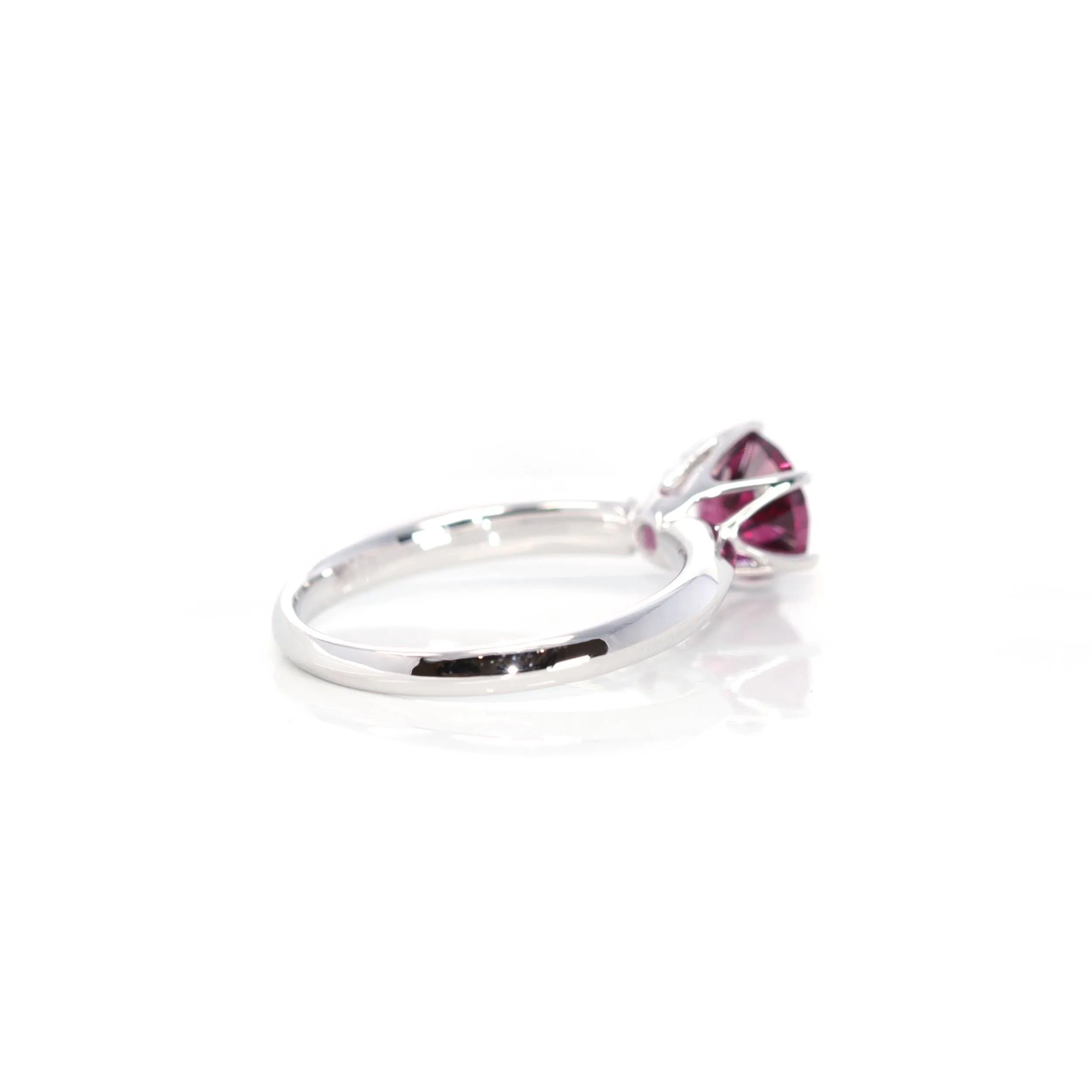 14k White Gold Purple Garnet Ring