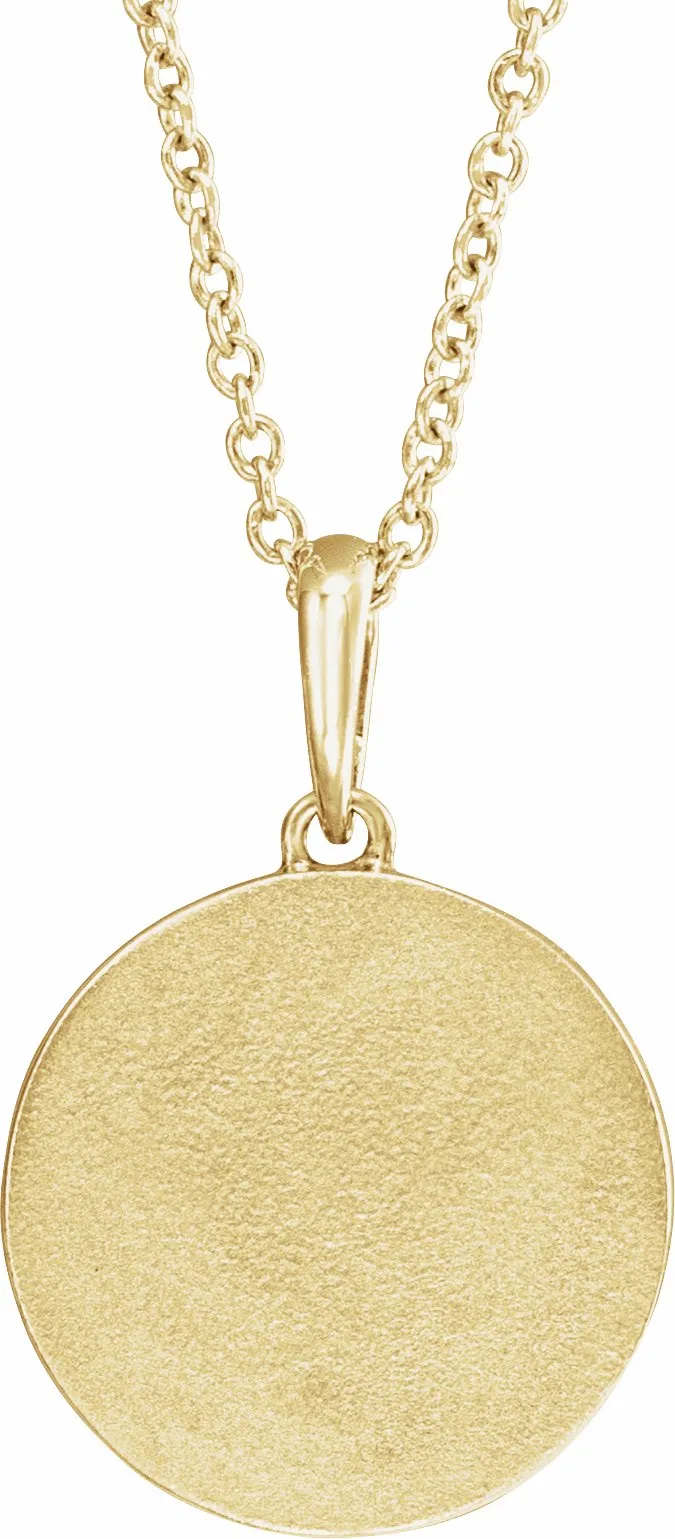 14K Yellow Gold Petite Multi-Gemstone Celestial Coin 18" Necklace