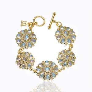 18K Blossom Bracelet with royal blue moonstone and diamond