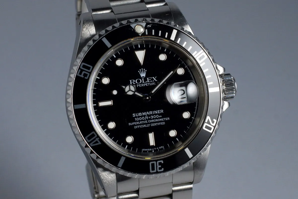 1991 Rolex Submariner 16610 with RCS Papers