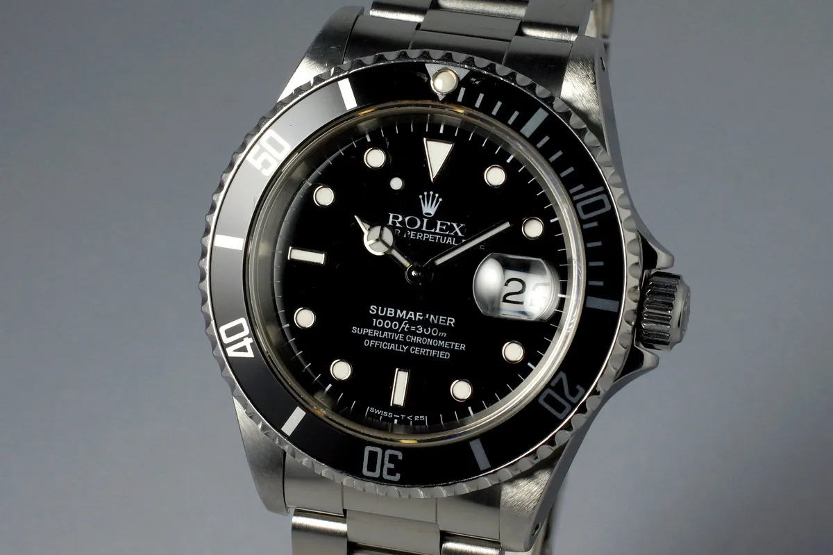 1991 Rolex Submariner 16610 with RCS Papers