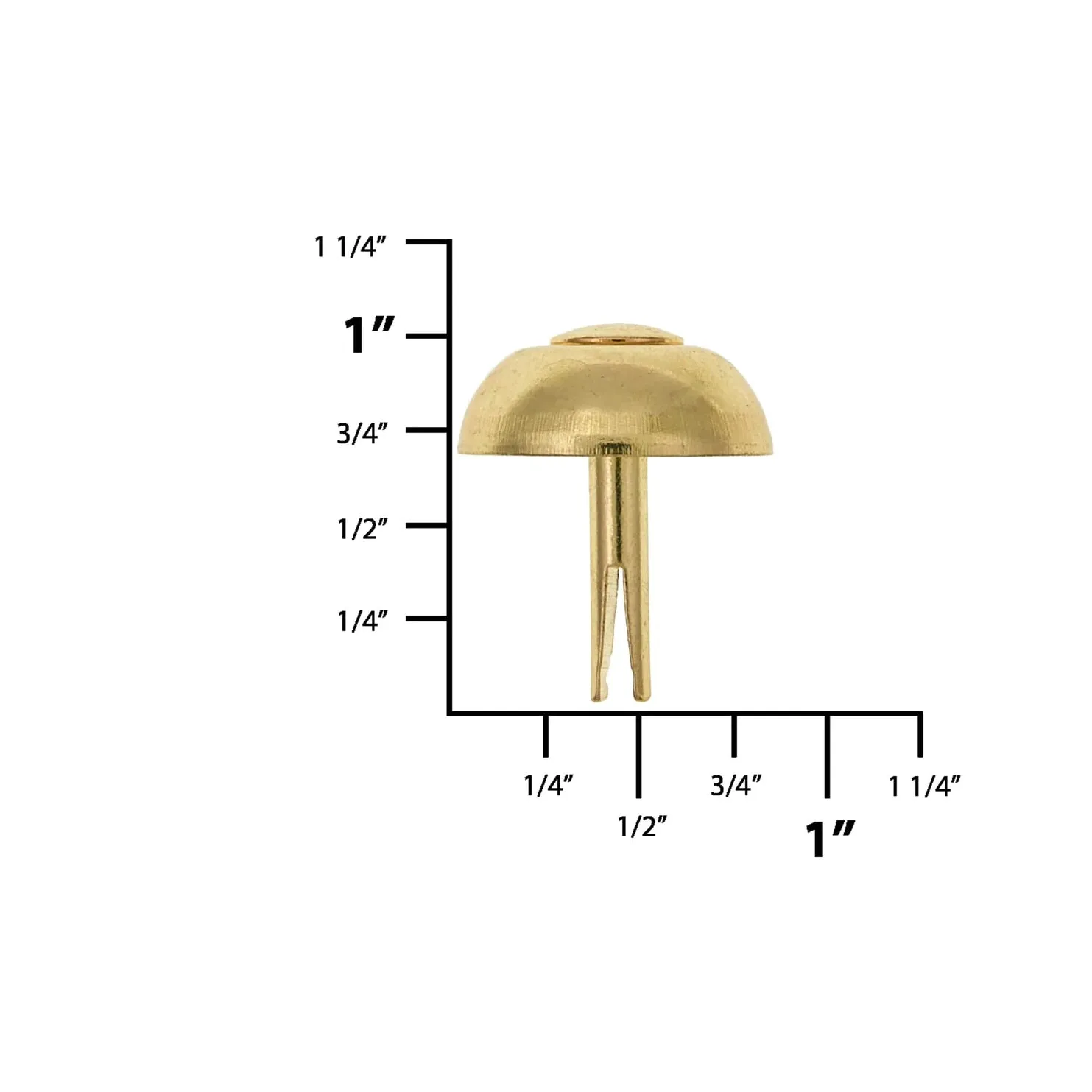 20mm Brass, Round Handbag Bottom Stud, Steel-PK10, #197-10-16-BP