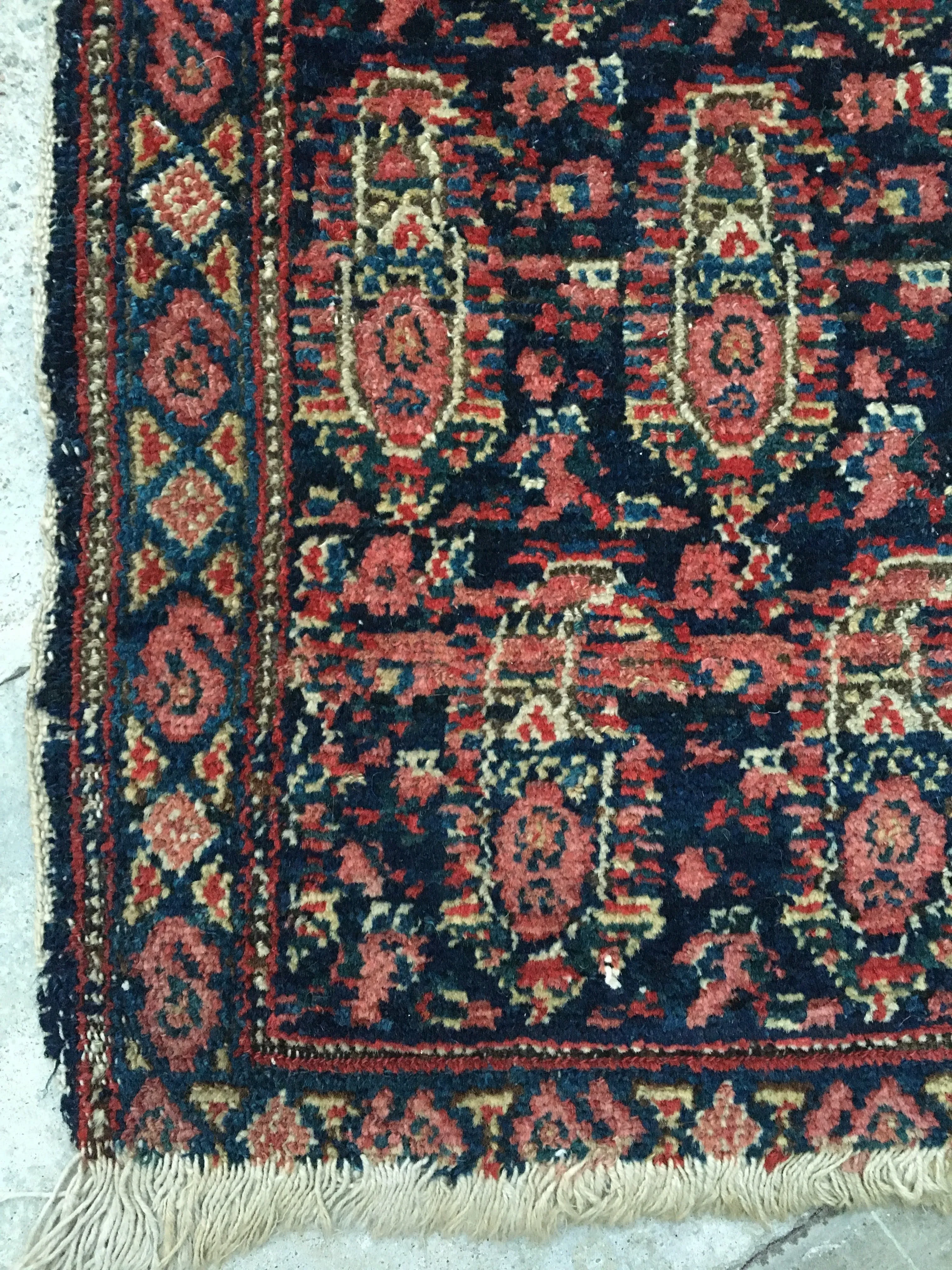 2x3 Antique Persian Senneh / 2x3 Vintage Runner