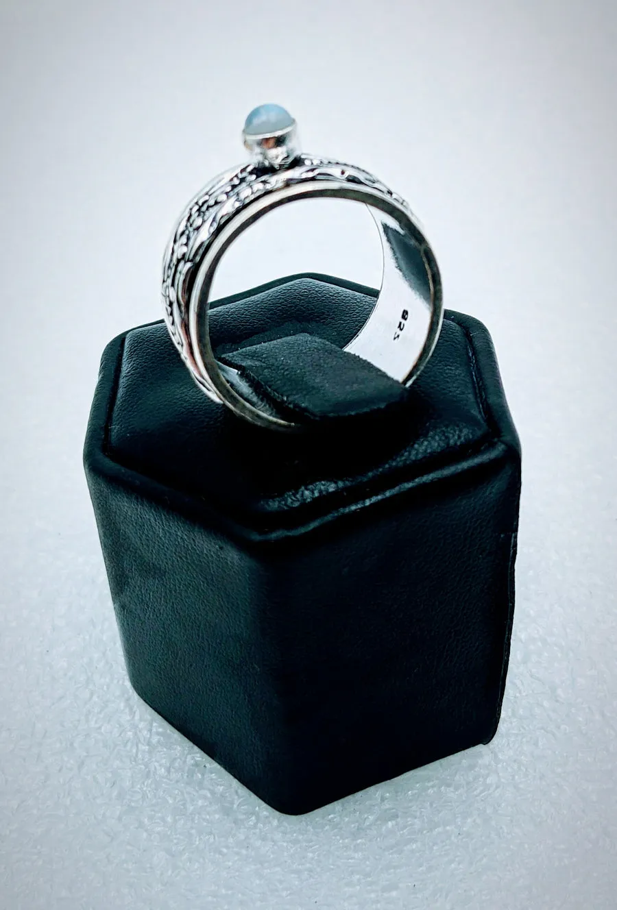 925 Sterling Silver, Moonstone Spinner Ring
