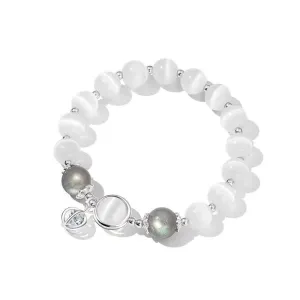 925 Sterling Silver Moonstone Spiritual Protection Bracelet for Women | Spiritual Beads Bracelet