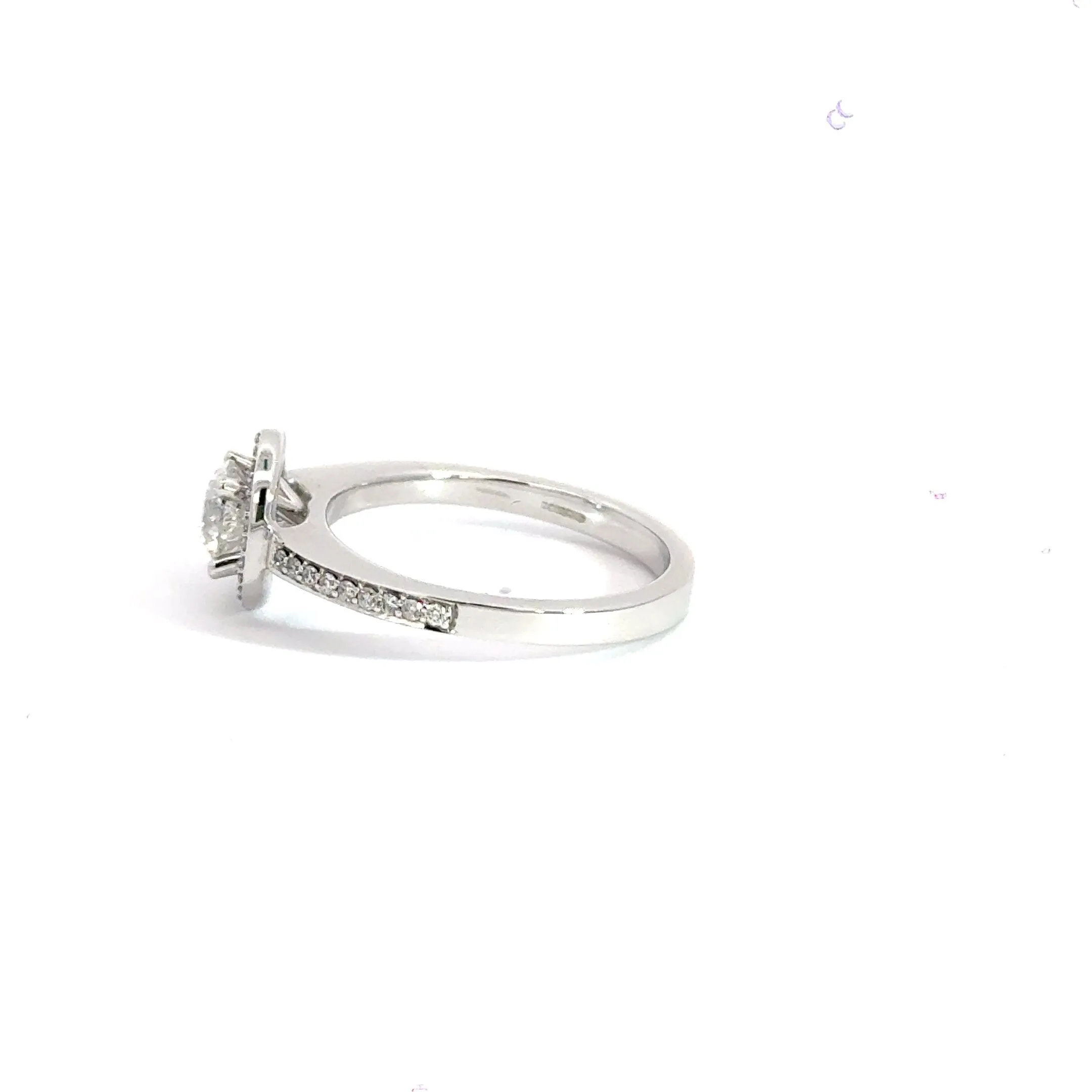 9CT White Gold Diamond Ring Halo