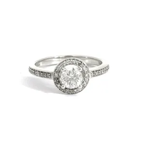 9CT White Gold Diamond Ring Halo
