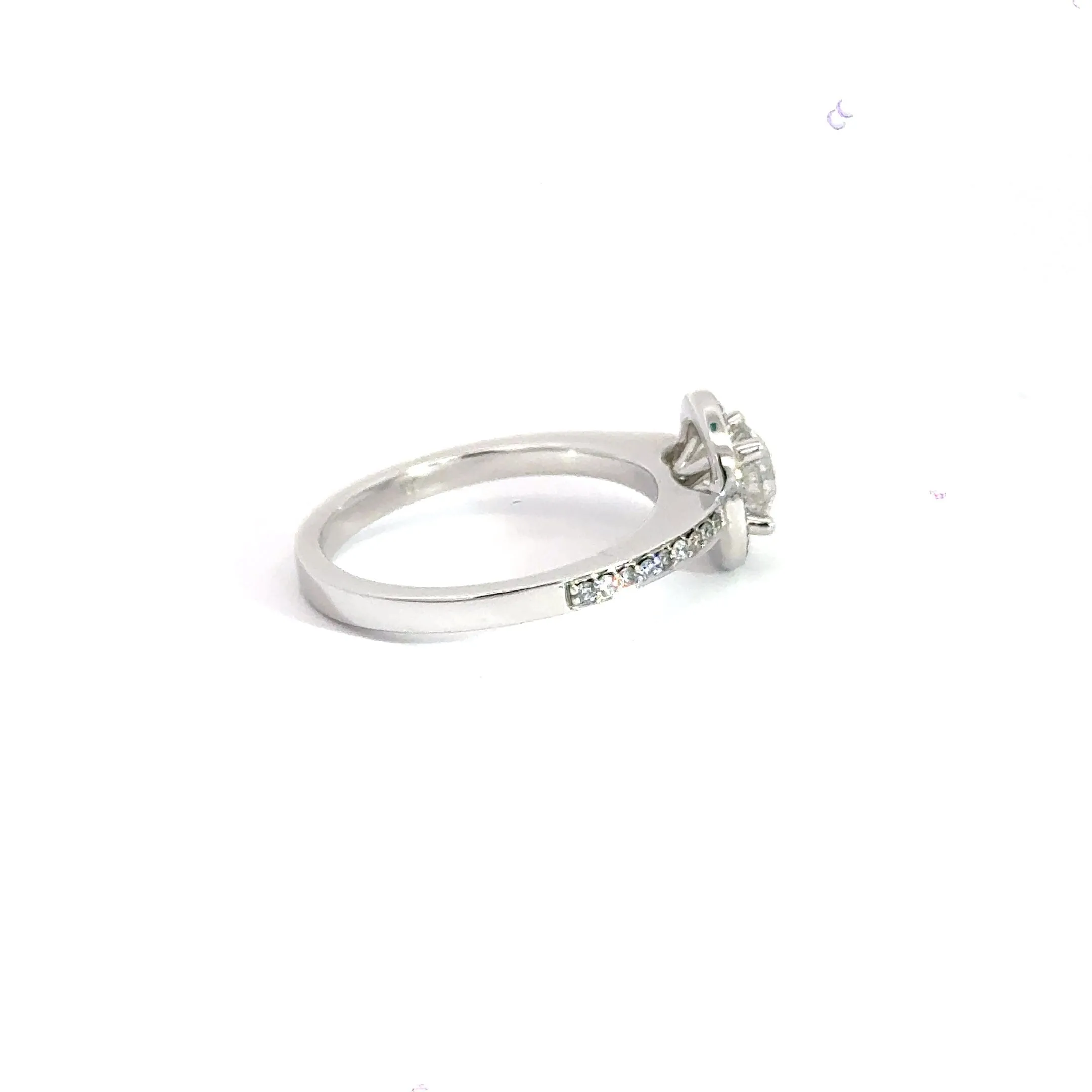 9CT White Gold Diamond Ring Halo