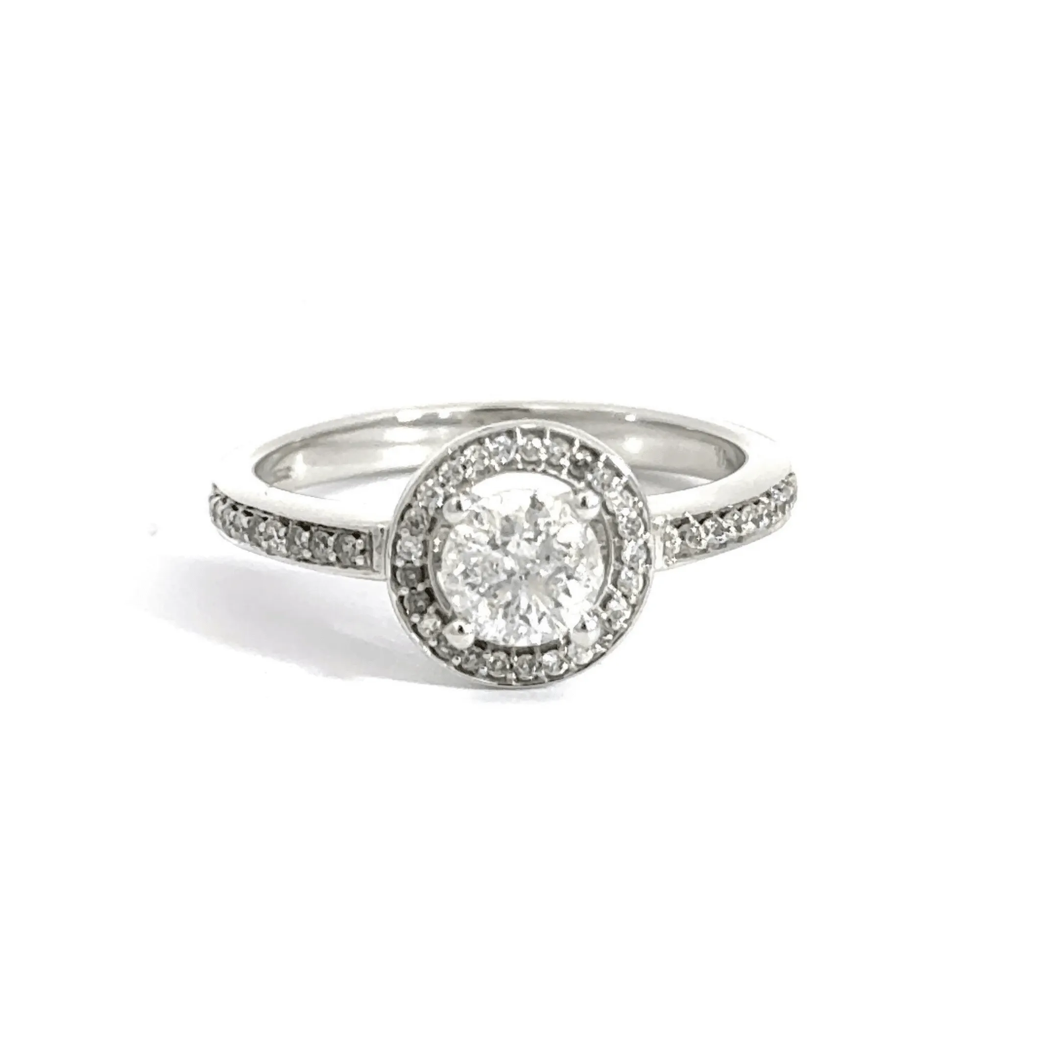 9CT White Gold Diamond Ring Halo