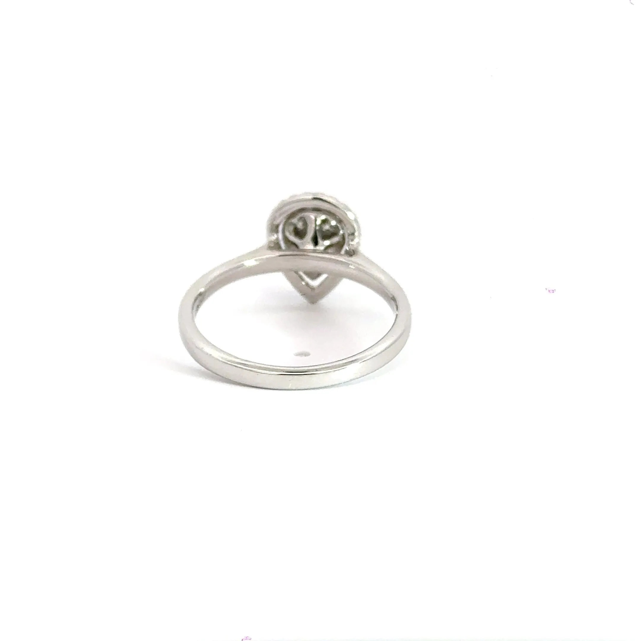 9CT White Gold Teardrop Cluster Diamond Ring