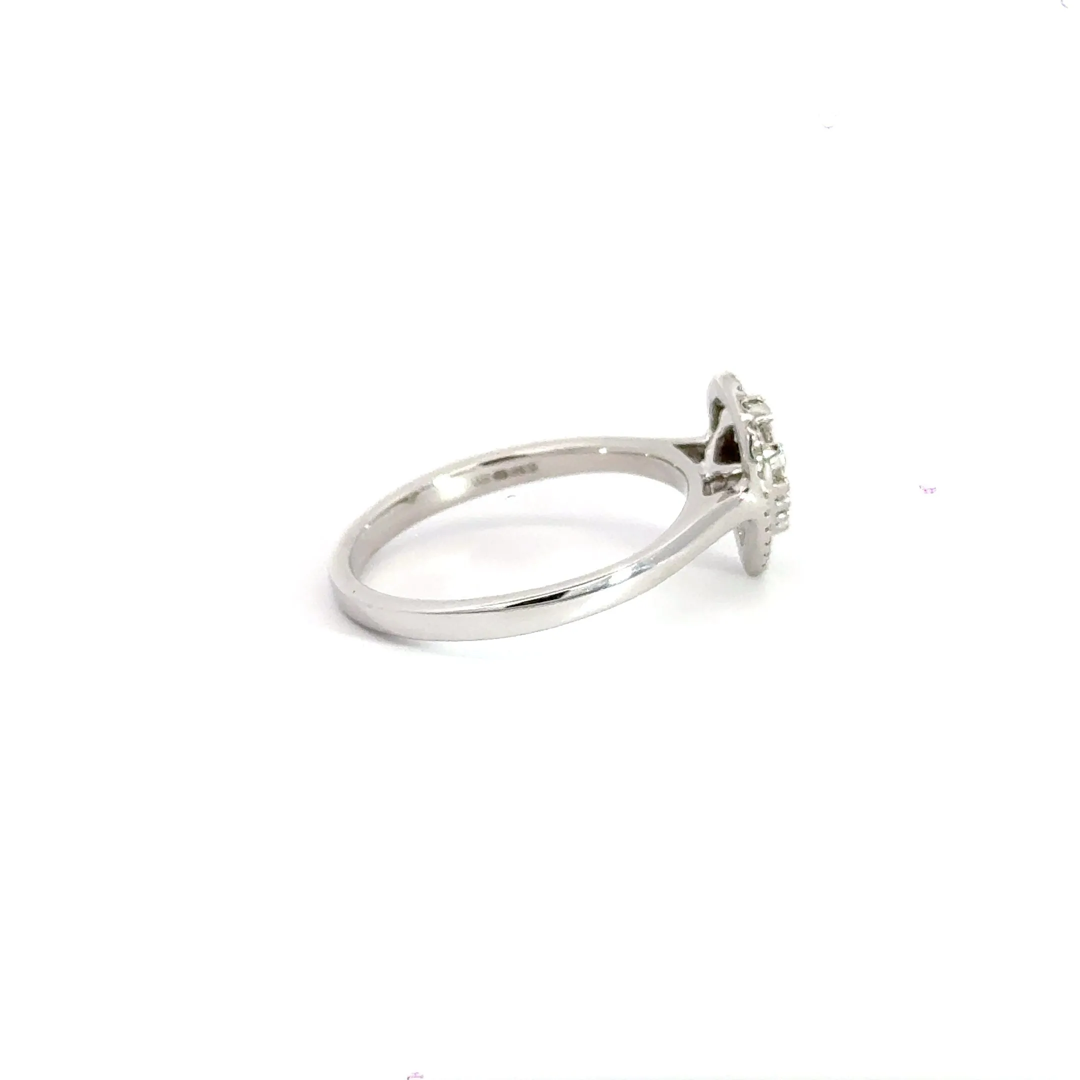 9CT White Gold Teardrop Cluster Diamond Ring