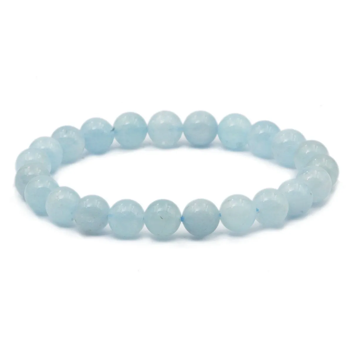 AD Beads Natural Gemstone Round Beads Stretch Bracelet Healing Reiki 8mm Aquamarine blue
