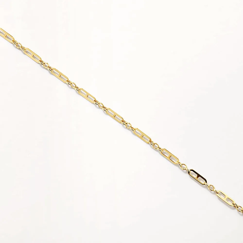 Anchor Paperclip Chain Bracelet in 10k Gold