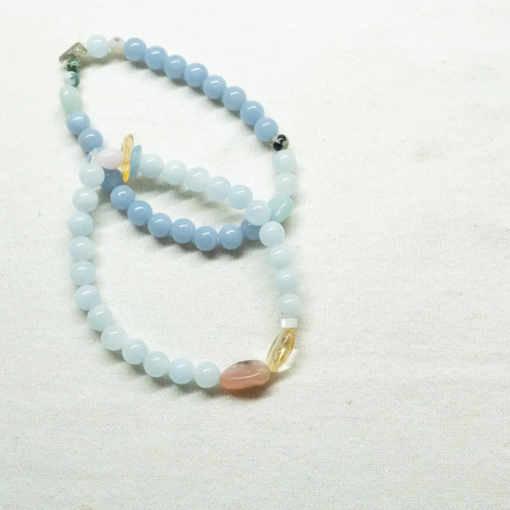 Angelite, Amazonite   Aquamarine Bracelet | Unwind
