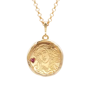Aphrodite Goddess of Love Necklace with Garnet
