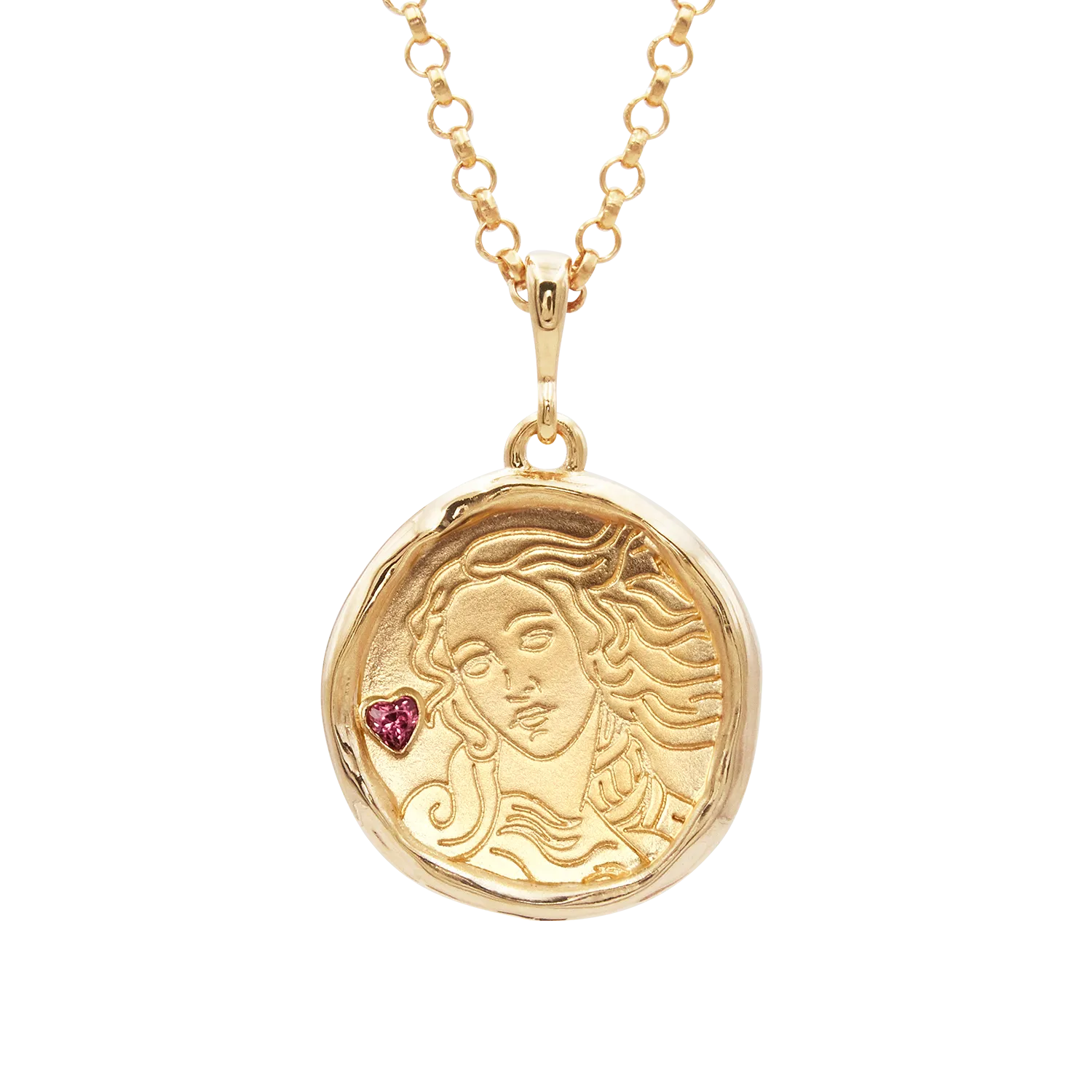 Aphrodite Goddess of Love Necklace with Garnet