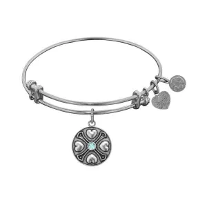 Aquamarine Birthstone Angelica Charm Bangle
