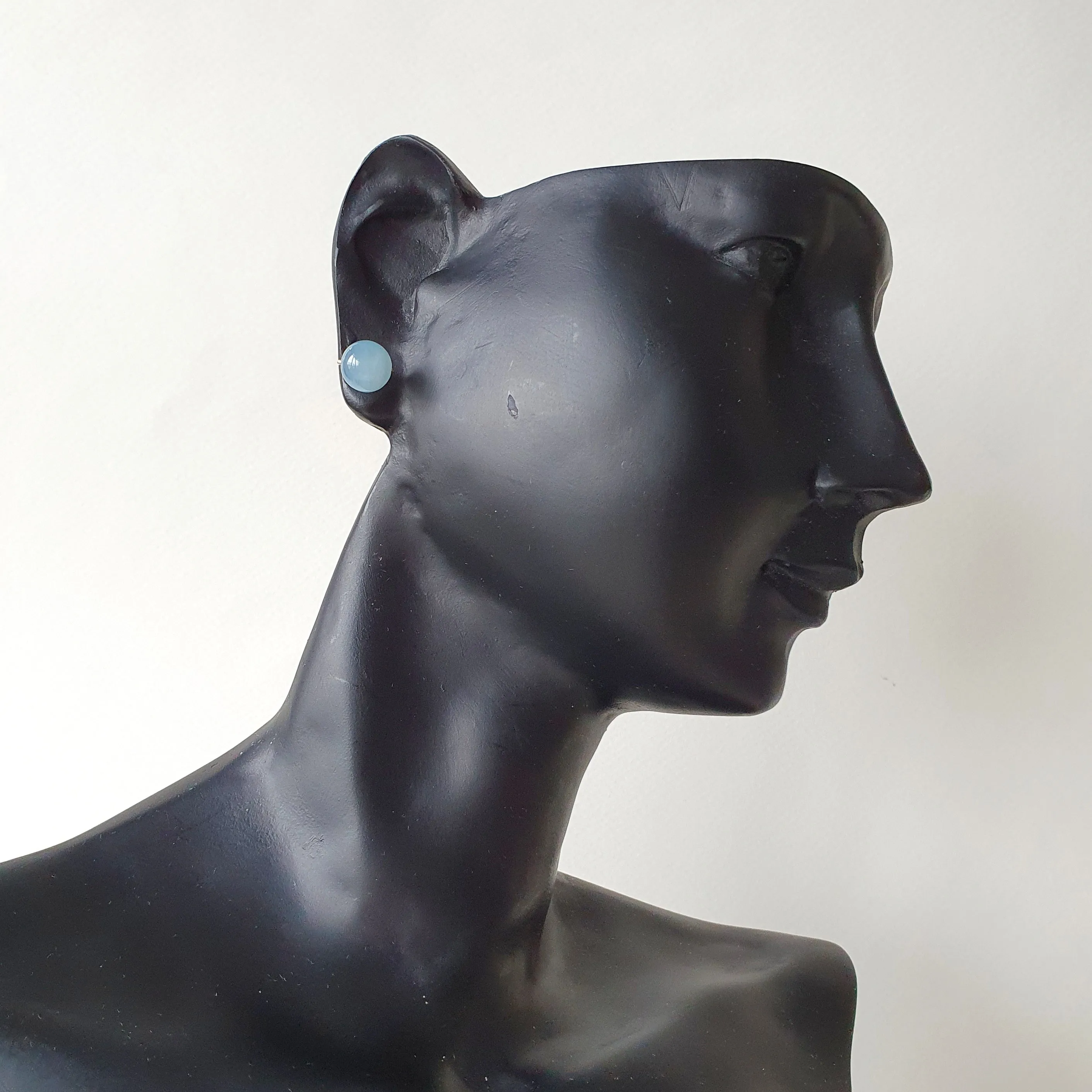 Aquamarine Earstuds 8mm (Basic) / 14k Gold-filled