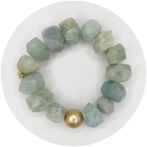 Aquamarine Nugget with Hammered Gold Accent
