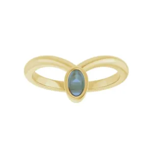Aquamarine Oval Bezel Ring