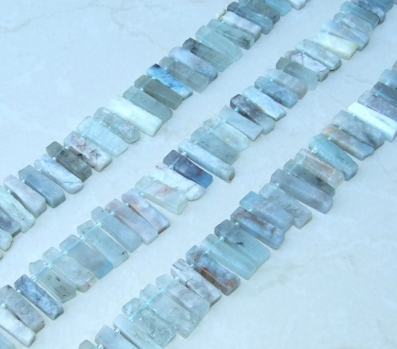 Aquamarine Slice Beads, Slab, Green, Blue, Natural Aquamarine Stone, Gemstone Beads, Aquamarine Pendant, Slightly Graduated, 15mm to 28mm S2