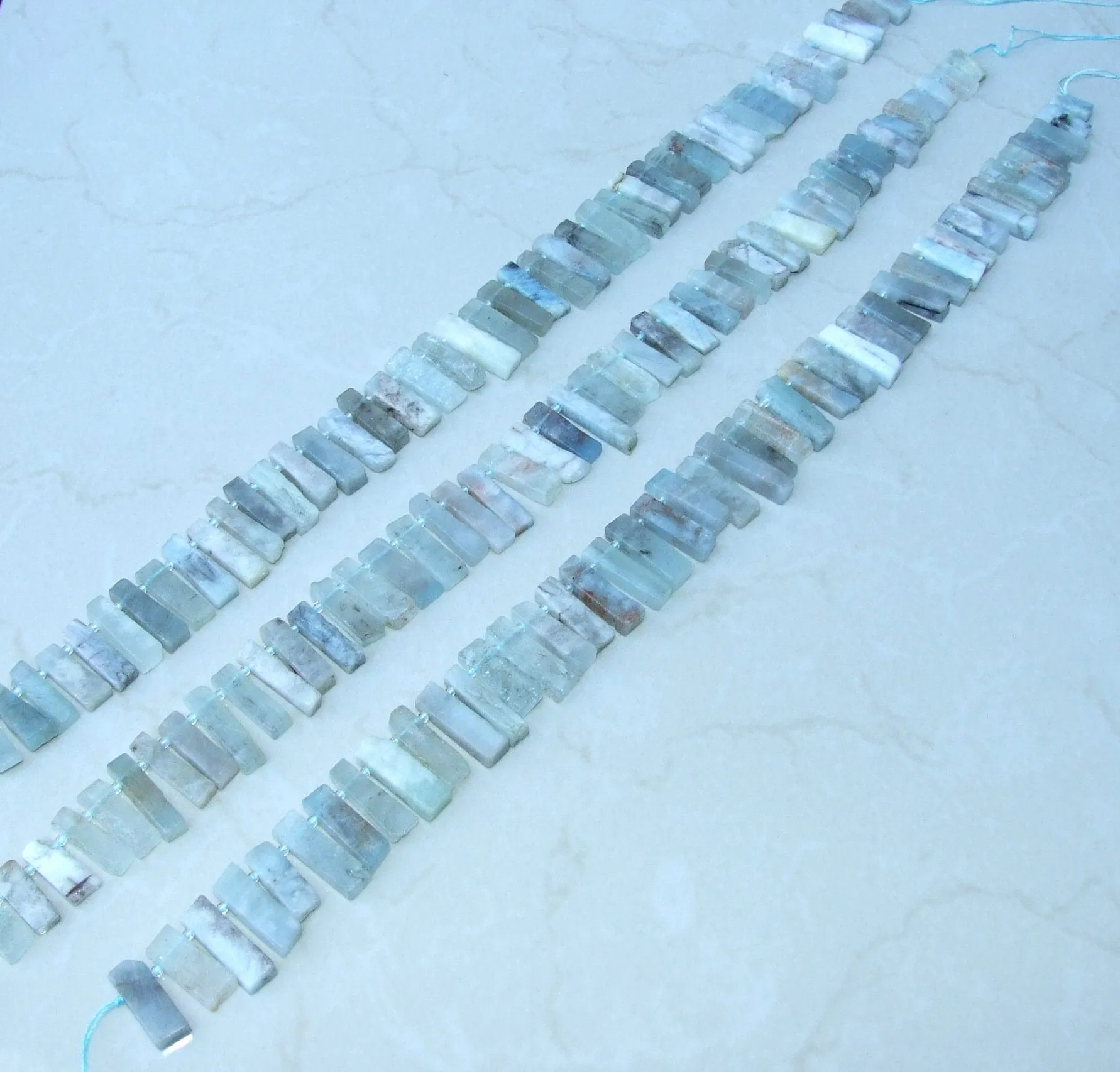 Aquamarine Slice Beads, Slab, Green, Blue, Natural Aquamarine Stone, Gemstone Beads, Aquamarine Pendant, Slightly Graduated, 15mm to 28mm S2