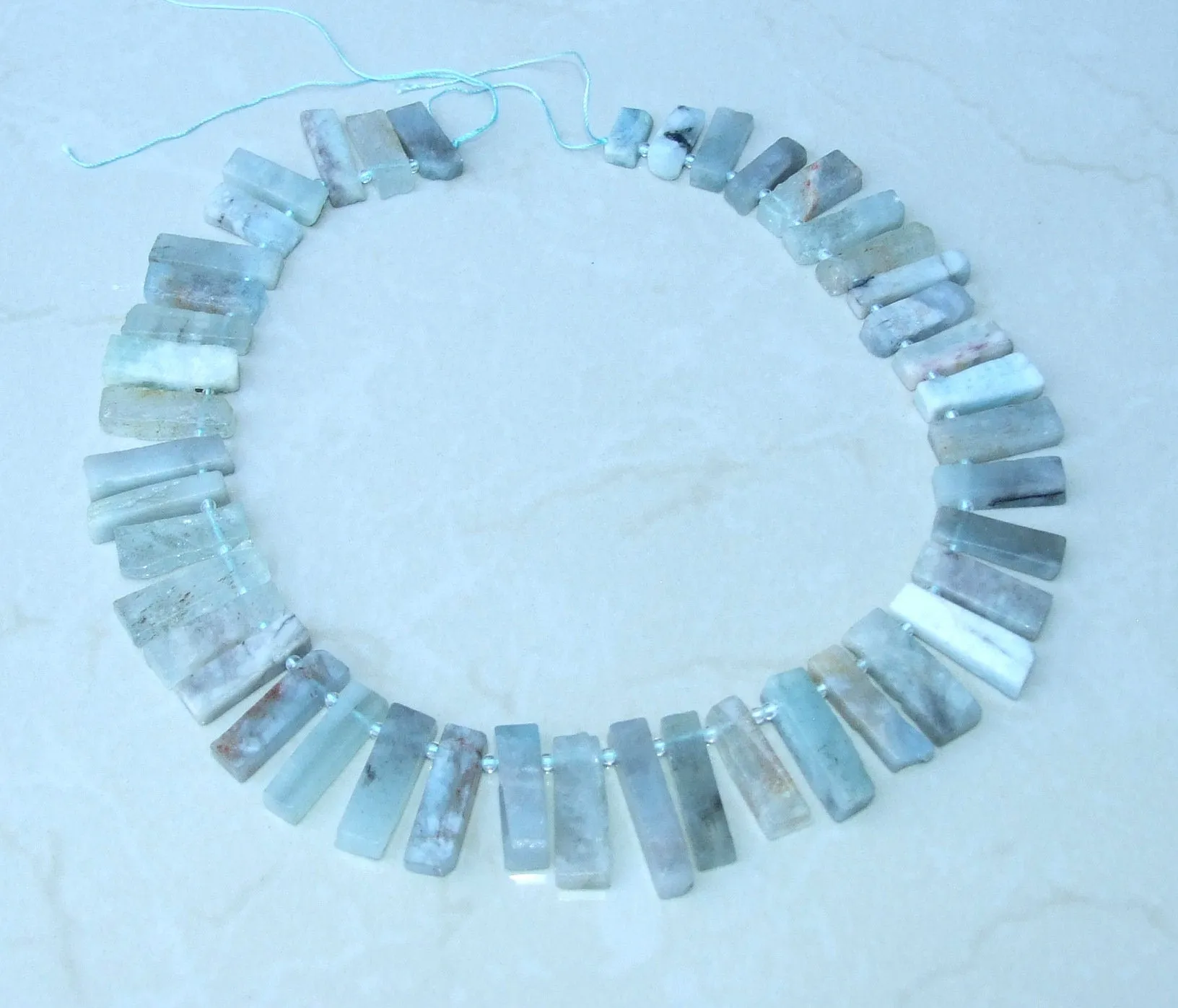 Aquamarine Slice Beads, Slab, Green, Blue, Natural Aquamarine Stone, Gemstone Beads, Aquamarine Pendant, Slightly Graduated, 15mm to 28mm S2