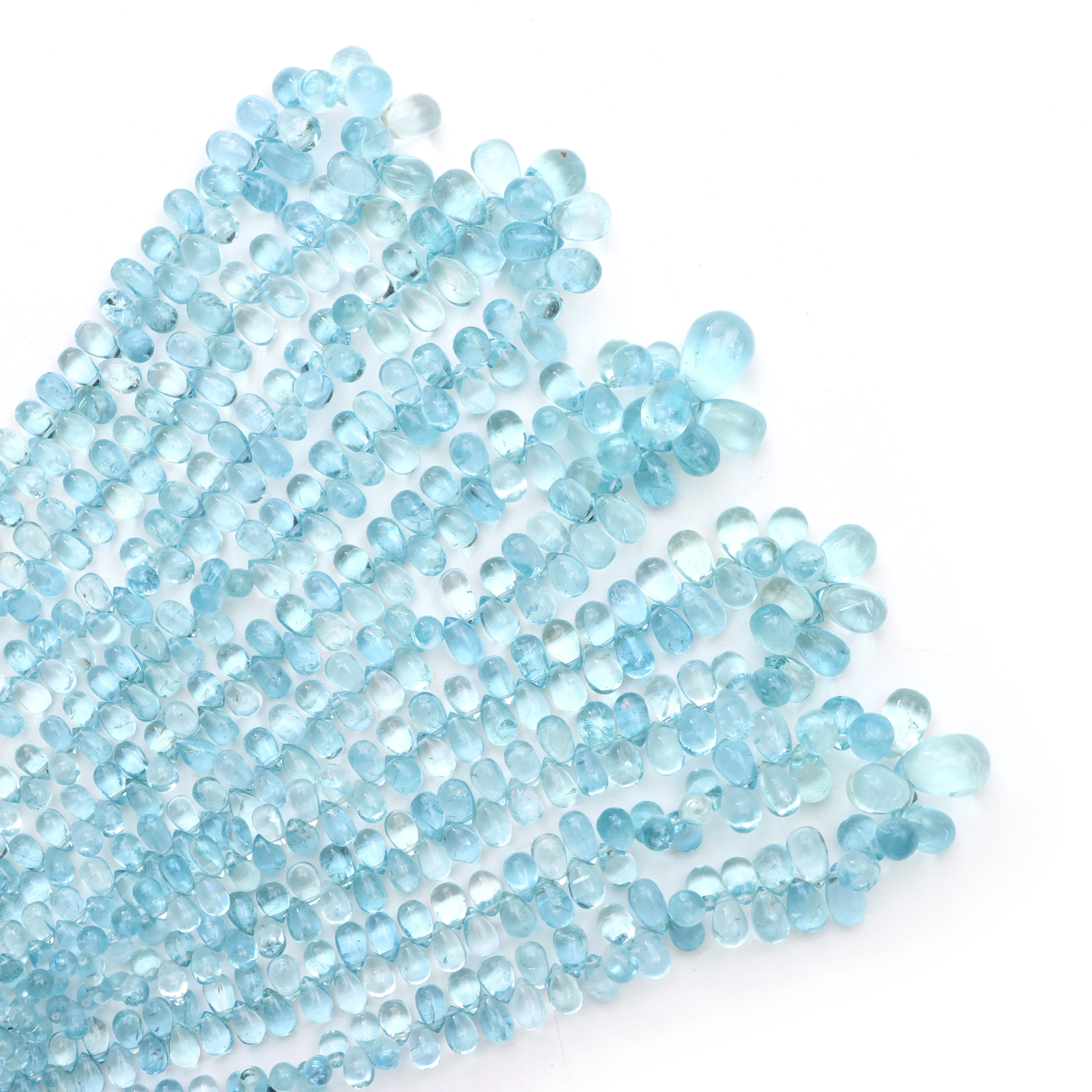 Aquamarine Smooth Drops Beads, 3x5 mm to 7x11 mm, Aquamarine Jewelry Making Beads, Plain Aquamarine Drops, 16 Inch Strand, Price Per Strand