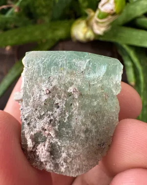 AQUAMARINE SPECIMEN WITH HYALITE, 22g FROM ERONGO MOUNTAIN, ERONGO REGION, NAMIBIA, ERONGO AQUAMARINE CRYSTAL, CRYSTAL HEALING