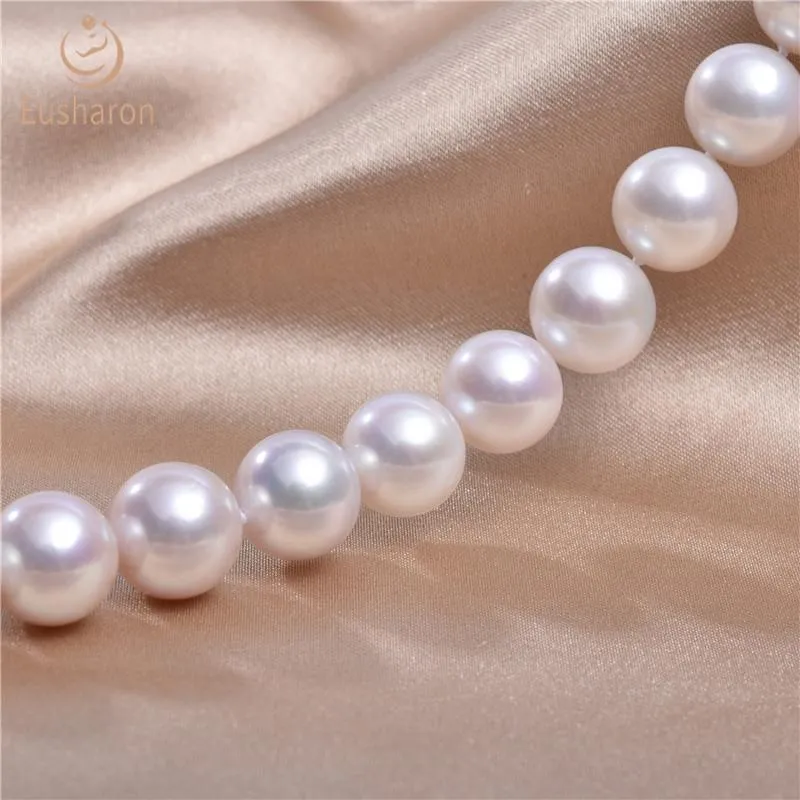 Around 10-11mm White High Luster Pertect Round Long Edison Pearl Necklace