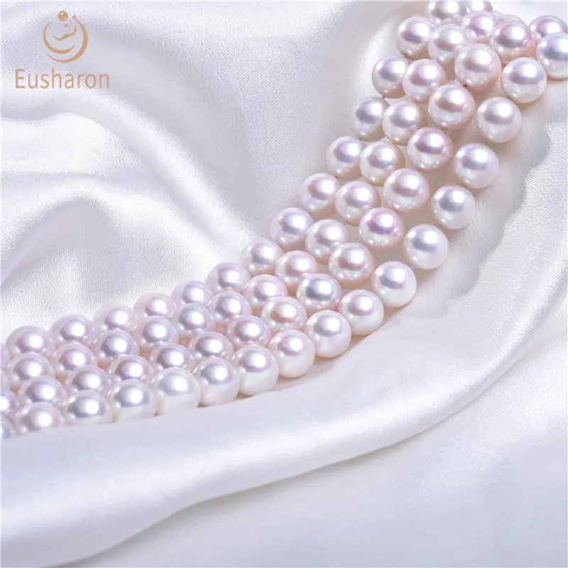 Around 10-11mm White High Luster Pertect Round Long Edison Pearl Necklace