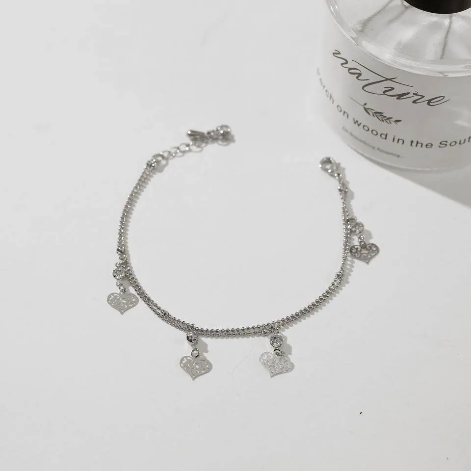 ATMfashions luxury silver heart braclet for women atm12