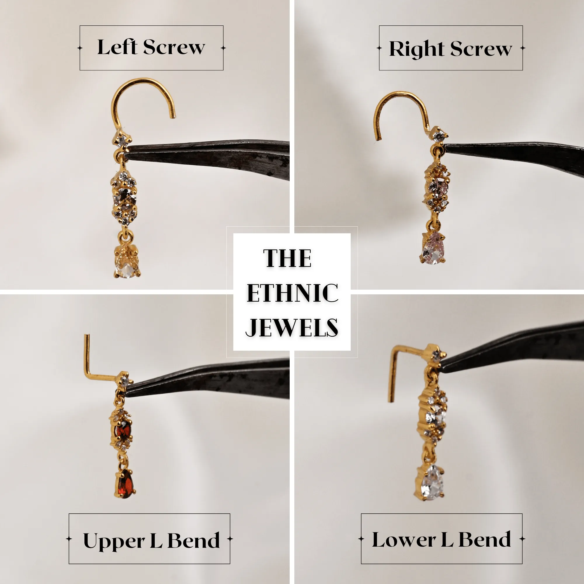 Bee Nose Ring – Honeycomb Gold Nose Piercing Jewelry for Women