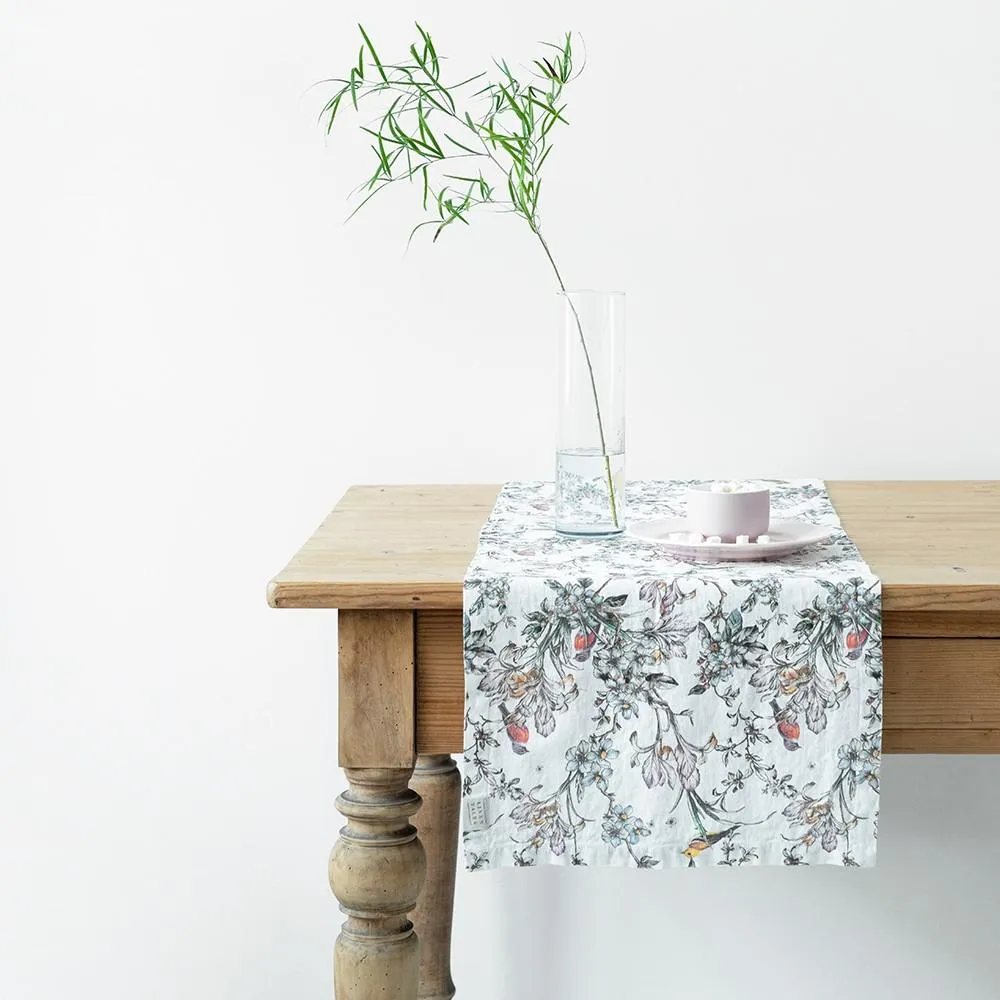 Birds Linen Table Runner