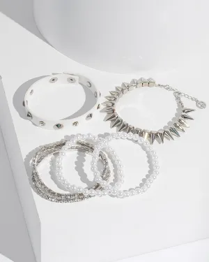 Black Pearl Crystal Stud Bracelet Pack