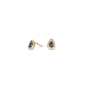 Blue Sapphire Teardrop Studs