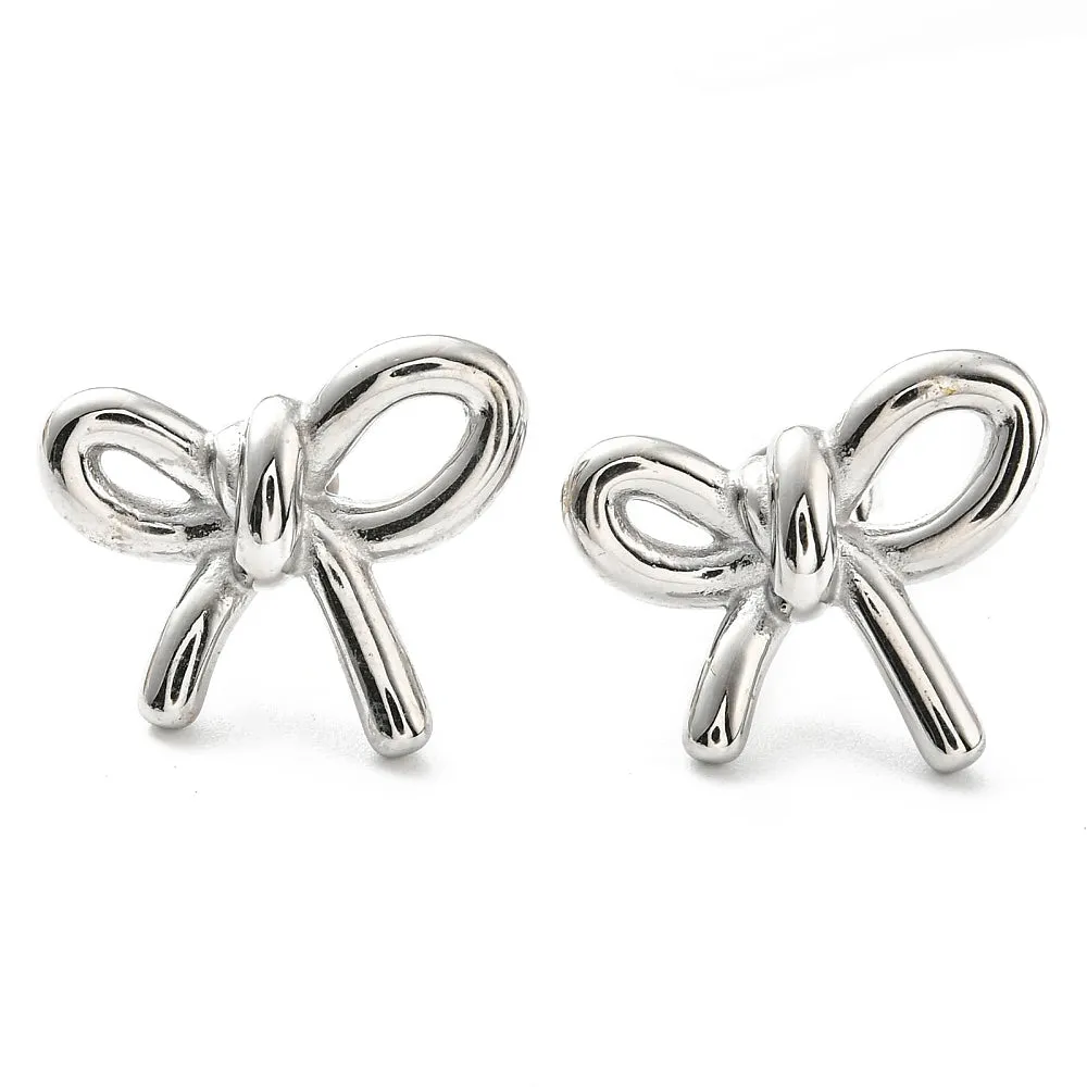 Bow Knot Stud Earrings Stainless Steel