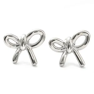 Bow Knot Stud Earrings Stainless Steel