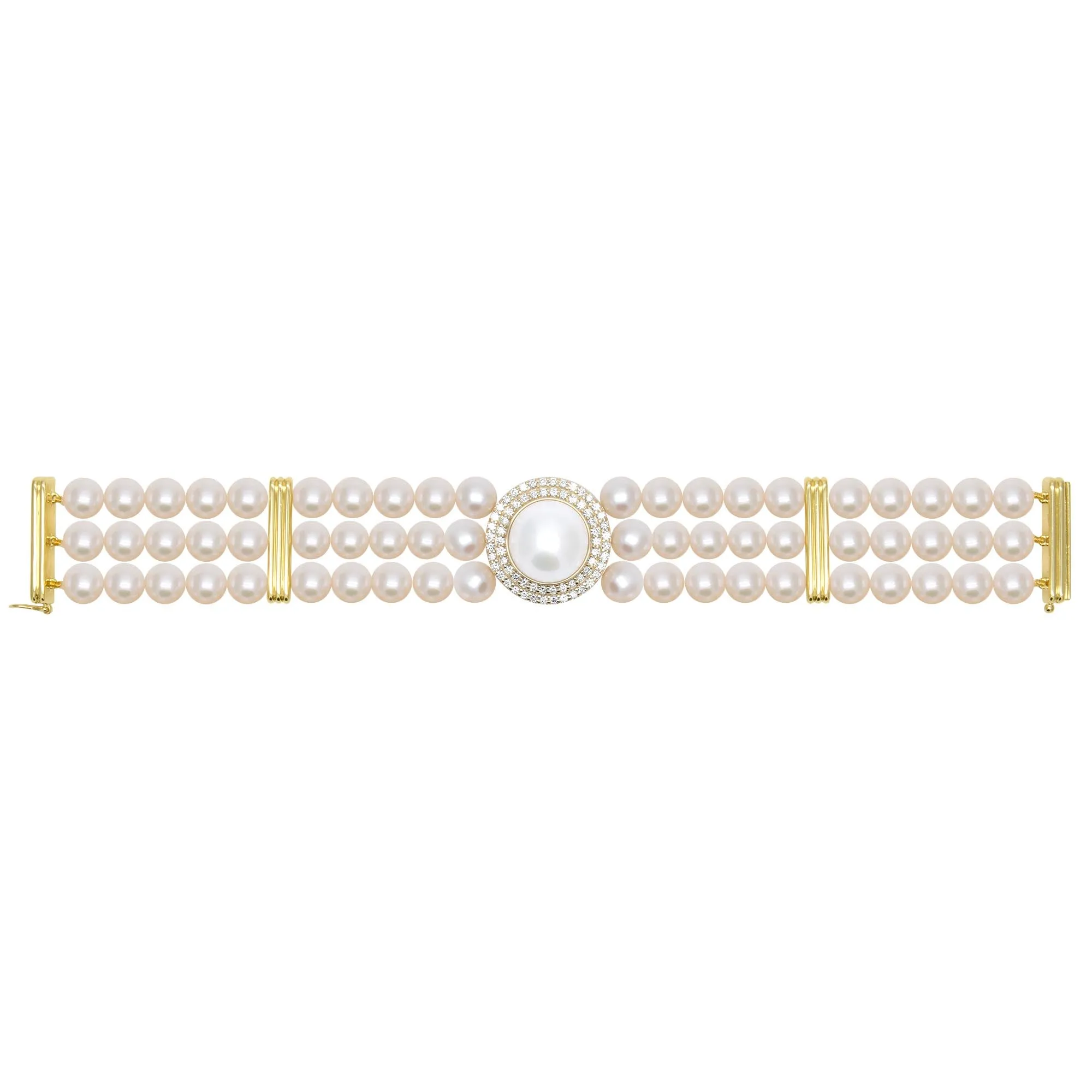 Bracelet - Freshwater Pearl And Diamond (2396C)