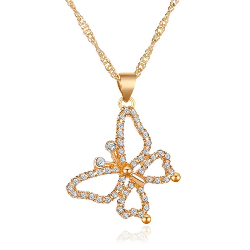 Butterfly Necklace Cold Wind Retro Micro-inlaid Zircon