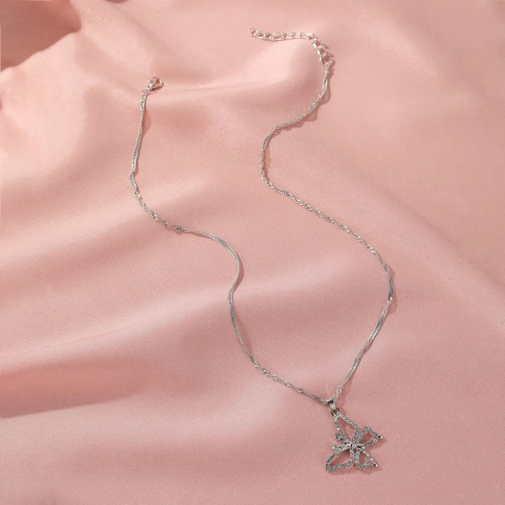 Butterfly Necklace Cold Wind Retro Micro-inlaid Zircon