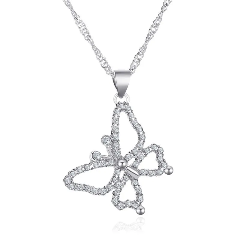 Butterfly Necklace Cold Wind Retro Micro-inlaid Zircon
