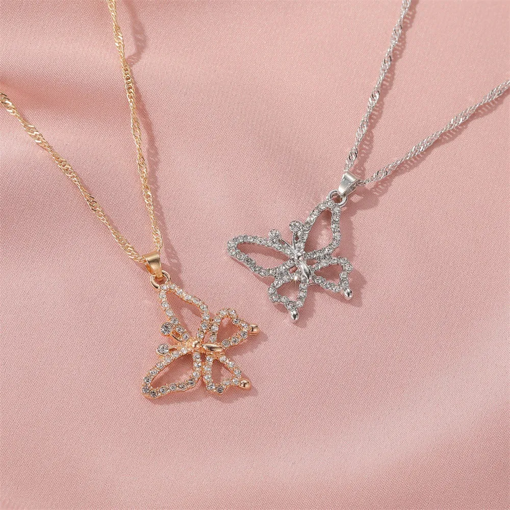 Butterfly Necklace Cold Wind Retro Micro-inlaid Zircon